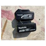 (2) Makita impact drivers with (2) 18V batteries & a DC18RC charger