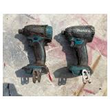 (2) Makita impact drivers with (2) 18V batteries & a DC18RC charger