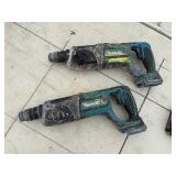 (2) Makita rotary hammer drills: XRH04 and BHR241 with (2) 18V 3.0AH batteries & a DC18RC charger