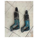(2) Makita cordless rotary hammer drills: XRH04 with (2) 18V 3.0AH batteries & a DC18RC charger