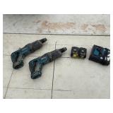 (2) Makita cordless rotary hammer drills: XRH04 with (2) 18V 3.0AH batteries & a DC18RC charger