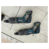 (2) Makita cordless rotary hammer drills: XRH04 with (2) 18V 3.0AH batteries & a DC18RC charger