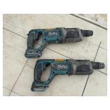 (2) Makita cordless rotary hammer drills: XRH04 with (2) 18V 3.0AH batteries & a DC18RC charger