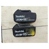 (2) Makita cordless rotary hammer drills: XRH04 with (2) 18V 3.0AH batteries & a DC18RC charger