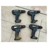 (4) Makita rotary hammer drills BHP452, XPH01, LXPH01: Includes DC18RC chargers and 18V batteries