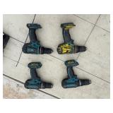 (4) Makita rotary hammer drills BHP452, XPH01, LXPH01: Includes DC18RC chargers and 18V batteries