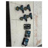 (4) Makita rotary hammer  drills:  three XPH01, one LXPH01. Includes DC18RC chargers and18V batteries