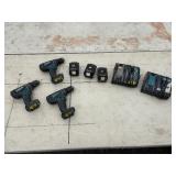 (3) Makita rotary hammer driver drills:  one XPH01, two LXPH01. Includes two chargers and four batteries.