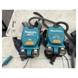 (4) Makita Backpack XCV05 Vacuums HEPA filters  (4) DC18RC chargers and (8) batterie