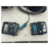 (4) Makita Backpack XCV05 Vacuums HEPA filters  (4) DC18RC chargers and (8) batterie