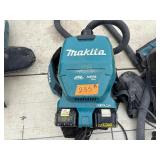 (4) Makita Backpack XCV05 Vacuums HEPA filters  (4) DC18RC chargers and (8) batterie