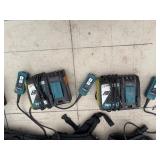 (5) Makita Backpack XCV05 Vacuums HEPA filters  (5) DC18RC chargers