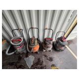 (4) vacuums Ridgid and Shop-Vac