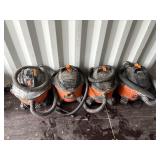 (4) Ridgid Vacuums