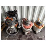 (3) Ridgid 4 gal wet/dry vacuums