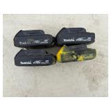 (104) Makita battery chargers DC18RT, DC18RA and (4) Makita 18V batteries