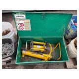 Enerpac hydraulic piston pump in a Greenlee storage box