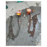 CM Series 622 Hand chain Hoist; Coffing LHH-2B Hand chain hoist;  McKissick snatch block