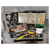 Electric and plumbing parts: Halex EMT Compression Connectors; Cushioned clamps; insulated tap