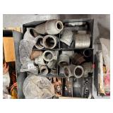 Electric and plumbing parts: Halex EMT Compression Connectors; Cushioned clamps; insulated tap