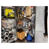 Electric and plumbing parts: Halex EMT Compression Connectors; Cushioned clamps; insulated tap