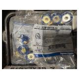 Pallet plumbing, electric, & primer: Yellow Jacket Gauge; Cone Nuts; Shark Bite Max; EMT straps; Rollers