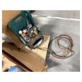 2 tanks of acetylene dissolved with pressure gauges and cart