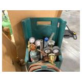2 tanks of acetylene dissolved with pressure gauges and cart