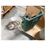 2 tanks of acetylene dissolved with pressure gauges and cart