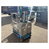 Genie Lift Model GR-15 Runabout Electric Aerial Work Platform Powers up see video of it running and driving.