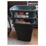 *3* Rubbermaid Bins with Lids - Fits 33 Gallon Garbage Bags *3* Rubbermaid Bins with Lids - Fits 33 Gallon Garbage Bags