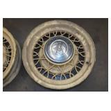 *2* Kelsey Hayes Bent Spoke Wire Wheels with Caps *2* Kelsey Hayes Bent Spoke Wire Wheels with Caps