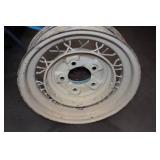 *2* Kelsey Hayes Bent Spoke Wire Wheels with Caps *2* Kelsey Hayes Bent Spoke Wire Wheels with Caps