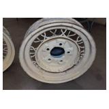 *2* Kelsey Hayes Bent Spoke Wire Wheels with Caps *2* Kelsey Hayes Bent Spoke Wire Wheels with Caps