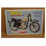 BSA Gold Star Motorcycle Embossed Metal Sign