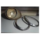 1937-38, 1939 Standard Ford Headlight Bucket and Rings 1937-38, 1939 Standard Ford Headlight Bucket and Rings