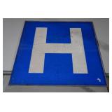 Vintage Reflective Road Sign - Hospital Vintage Reflective Road Sign - Hospital
