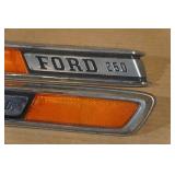 Ford 250 Truck Hood Side Emblems with Reflectors - 1967-72