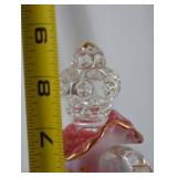 Fenton Victorian-Style Cranberry Glass Cruet with Ruffled Rim and Stopper
