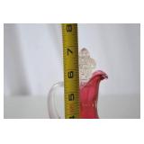 Vintage Fenton Cranberry Glass Hobnail Cruet with Stopper, 7 in.