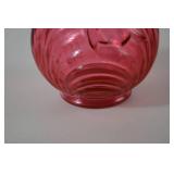 Fenton Cranberry Opalescent Art Glass Vase with Bow