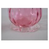 Vintage Pink Hand-Blown Art Glass Vase, 6 Inch Ruffled Edge