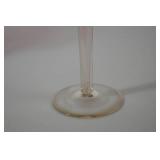 Vintage Pink Ruffled Art Glass Bud Vase, 8 in