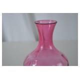 Fenton Pink Bubble Glass Decanter and Tumbler Set