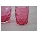 Fenton Pink Bubble Glass Decanter and Tumbler Set