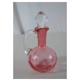 Pink Fenton Glass Cruet with Stopper