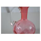 Pink Fenton Glass Cruet with Stopper