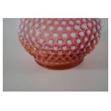 Fenton Pink Hobnail Glass Ruffled Vase, 6 Inches Tall
