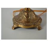 Fenton Cranberry Opalescent Table Lamp with Brass Base