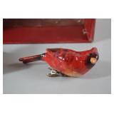 Pair of Cardinal Bird Clip Ornaments with Original Box